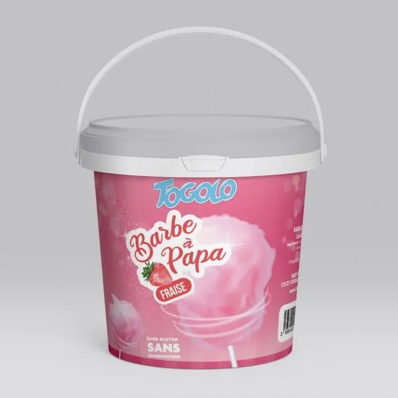 Seau de barbe à papa goût fraise Barquette PAV 50g