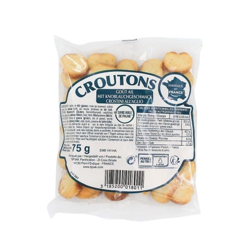 Croûtons goût ail. sachet 75g