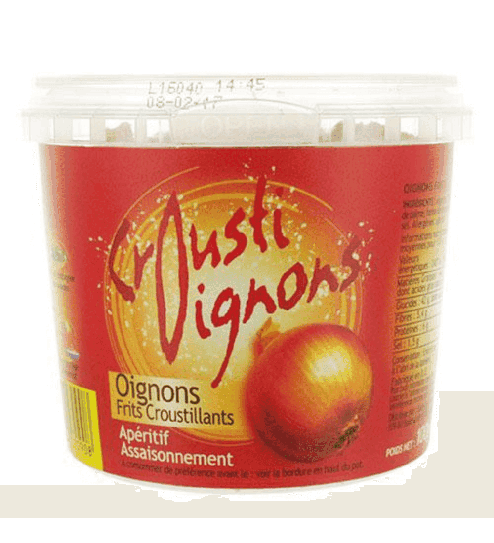 Oignons frits croustillants. boîte 100g
