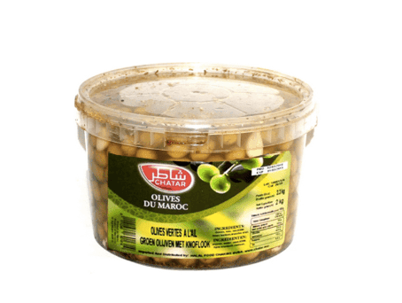 Olive verte dénoyautées à l’ail Chatar 550g
