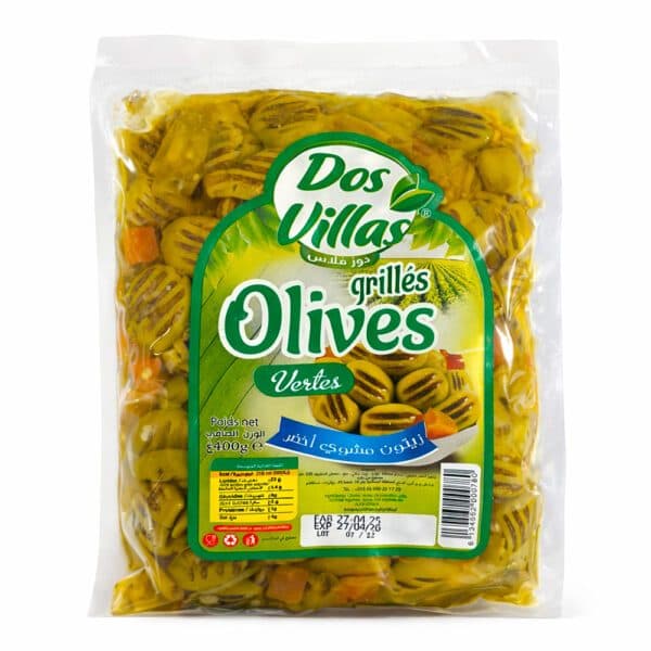 Olives vertes grillées marinées Dos Villas 400g
