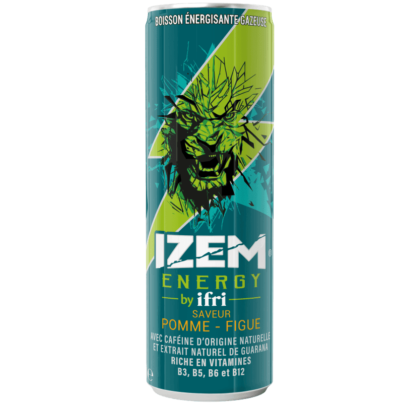 Izem energy saveurs pomme-figue canette 24cl