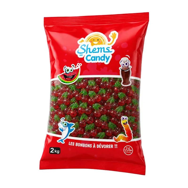 Cerises Lisses Halal Shems Candy 2kg