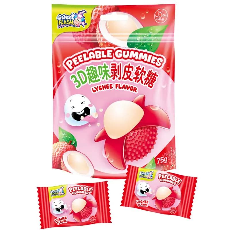 Sachet de Gommes fruitées à éplucher Litchi 75g
