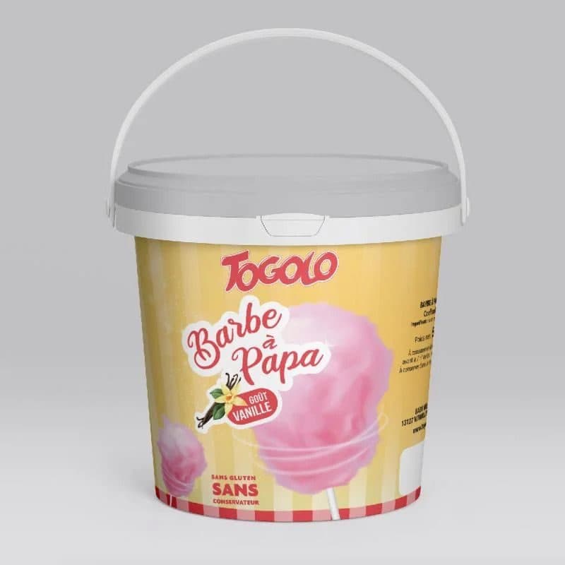 Seau de barbe à papa goût vanille Barquette PAV 50g