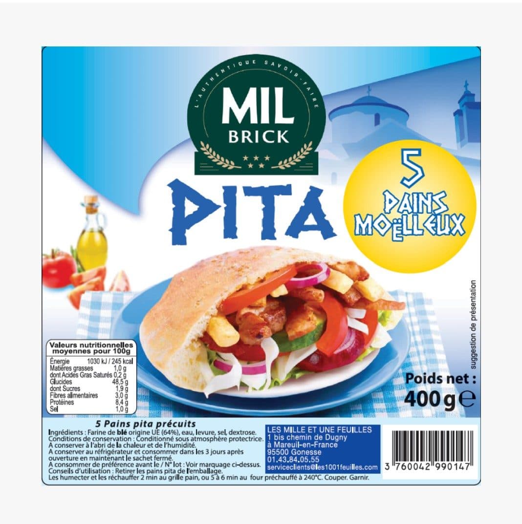 Pain Pita Mil'brick 400g