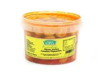 Olives vertes entières piquantes Safaa 600g