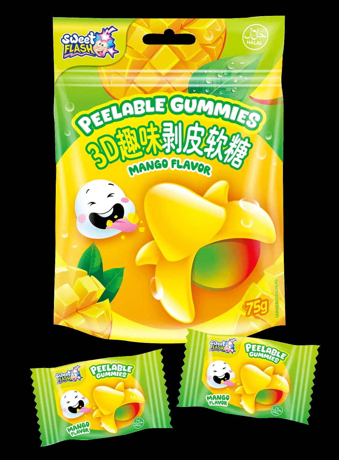 Sachet de Gommes fruitées à éplucher Mangue 75g