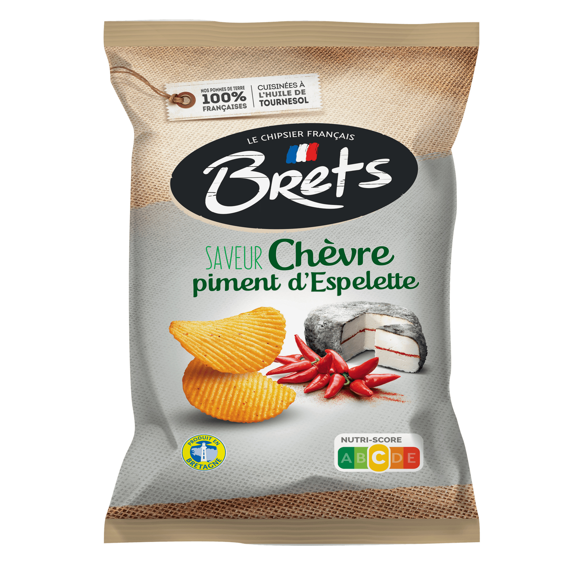 Bret's chips saveur Chèvre et piment d'espelette 125g