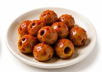 Olives vertes dénoyautées piquantes à l'harissa seau 6kg