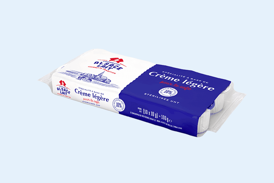 Crème à café 10% M.G. en godet 10g*10*20
