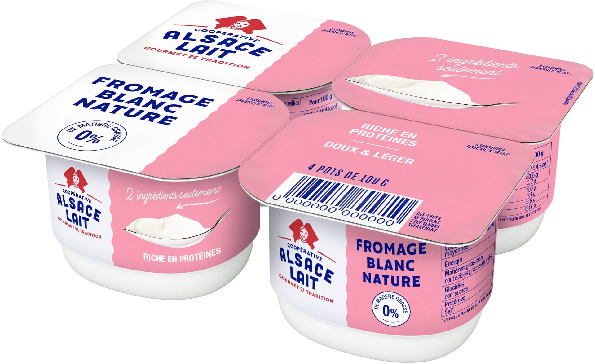 Fromage blanc nature 0% M.G 4x100g