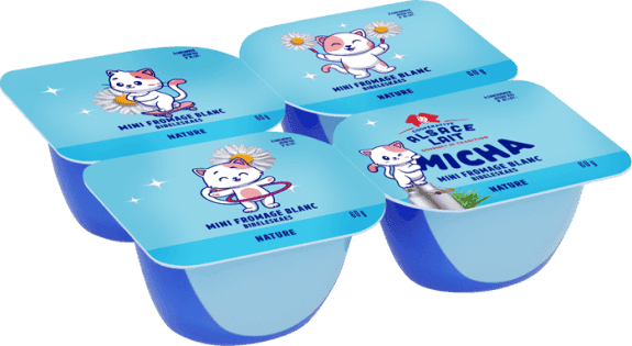 Mini fromage blanc Micha fraise/framboise/abricot 4x60g