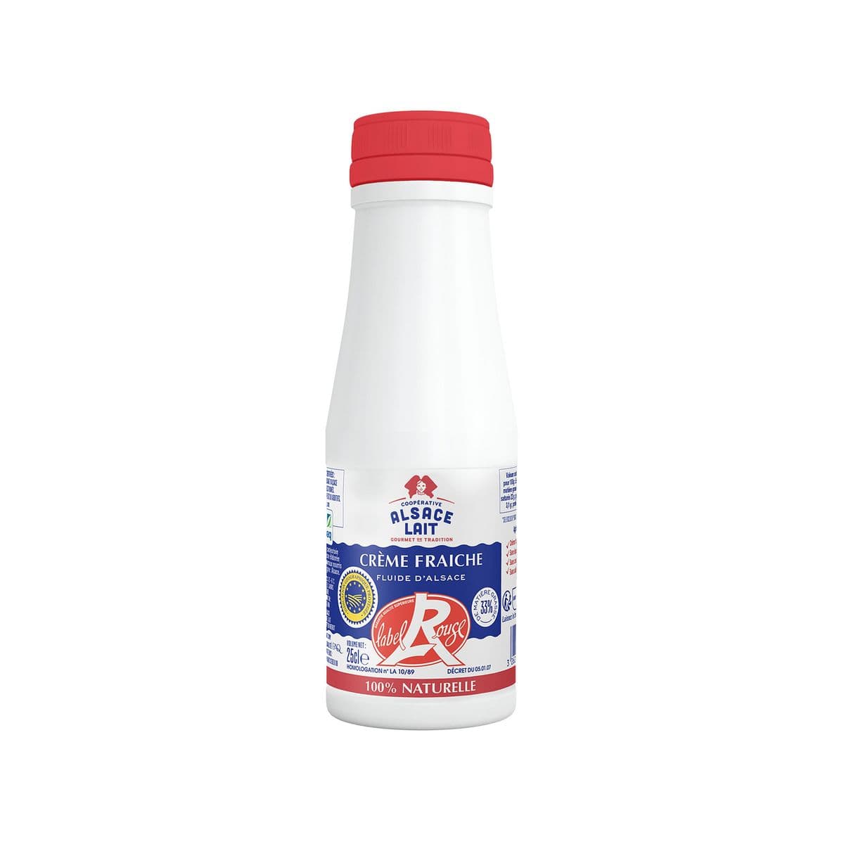 Crème fraîche fluide Label Rouge Alsace Lait 25cl