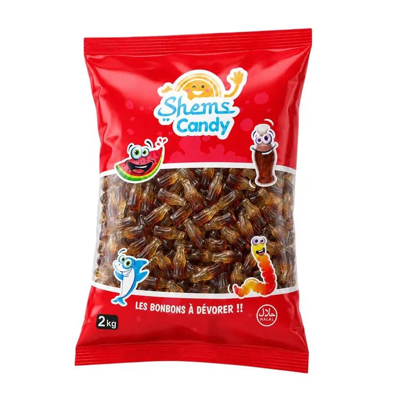Bouteilles Cola Lisses Halal Shems Candy 2kg