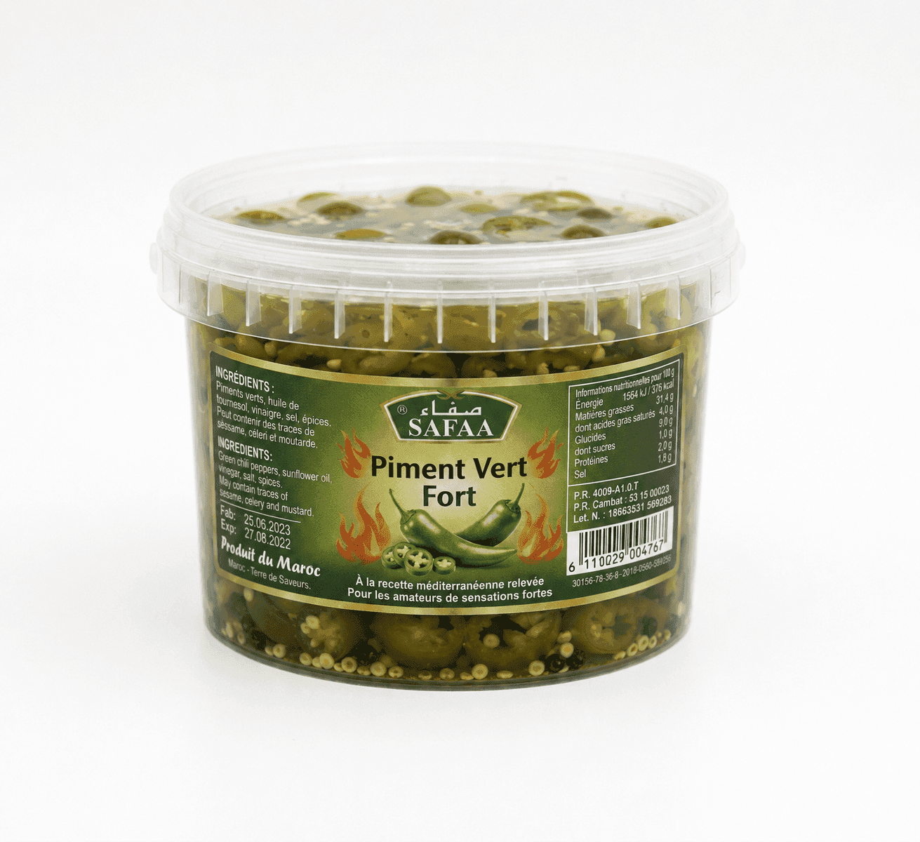 Piments vert fort pot Safaa 600g