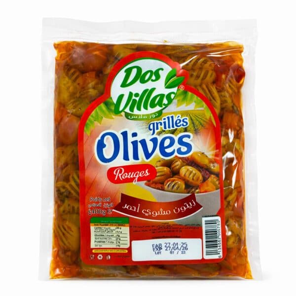 Olives vertes piquantes grillées marinées Dos Villas 400g