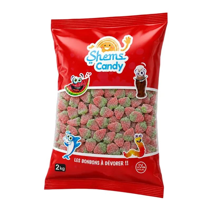 Fraises Acides Halal Shems Candy 2kg x 6